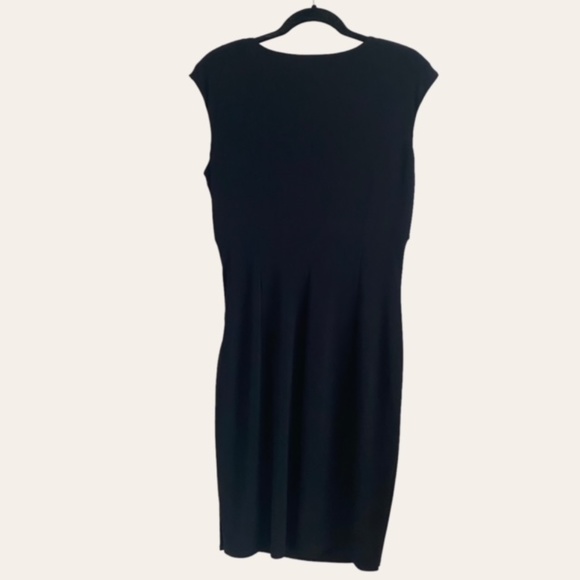 Ralph Lauren Black Tiered Midi Sleeveless Dress V-Neck Cocktail Party Size 10-12 - Picture 4 of 7